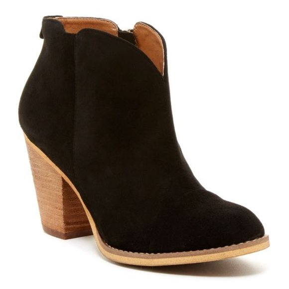 Nordstrom/Susina Shoes - SUSINA Suede Leather Boot Fashion Bootie Comfort Heel NEW Women's 11 BLACK NIB